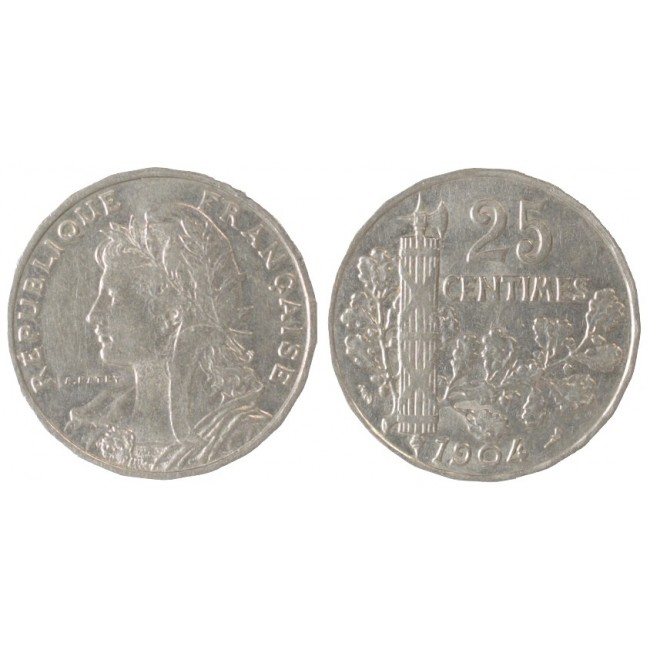 Francia 25 Centimes 1904