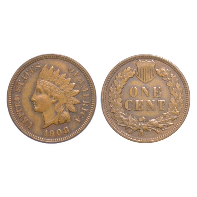 USA Indian Head Cents 1908