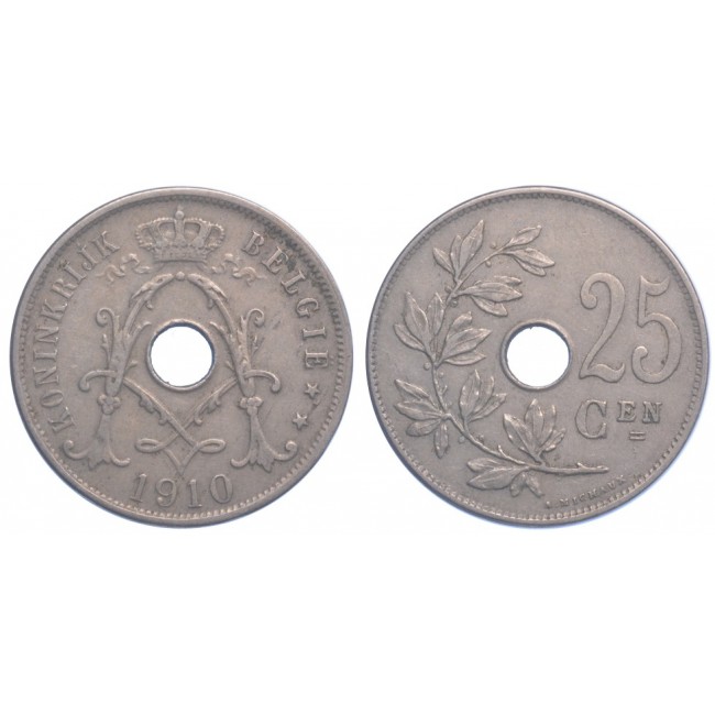 Belgio 25 Centimes 1910