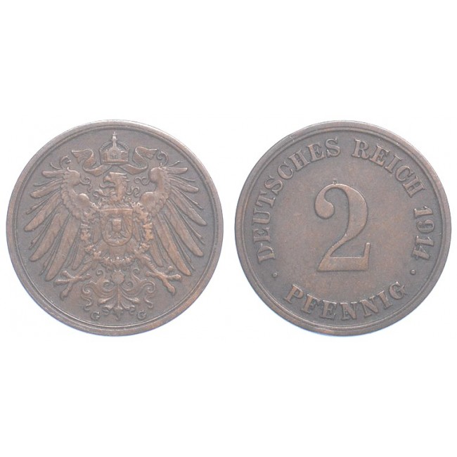 Germania Impero 2 Pfennig 1914 (G)