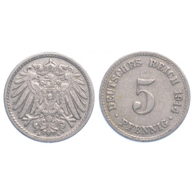 Germania Impero 5 Pfennig 1914 (A)