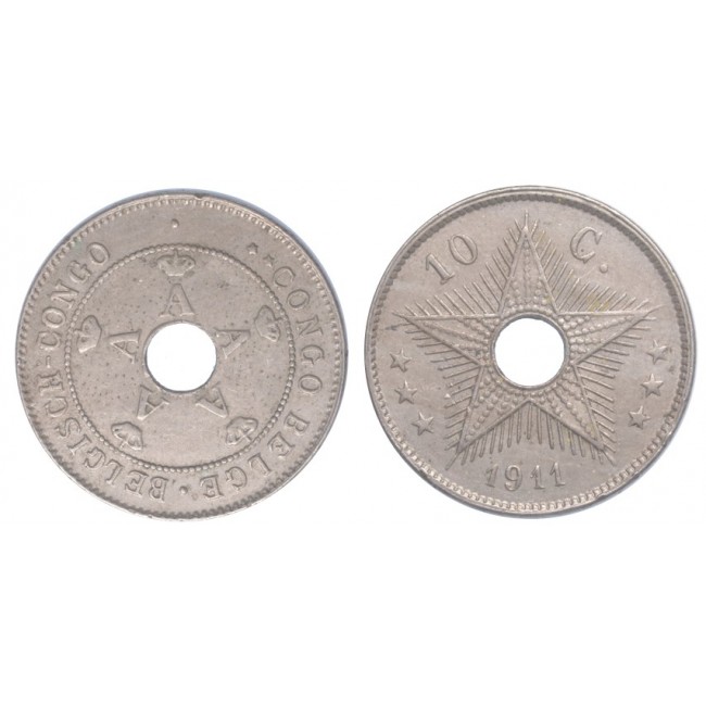 Congo Belga 10 Centimes 1911