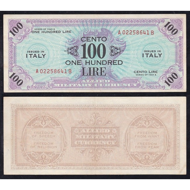 Allied Military Currency 100 Lire 1943
