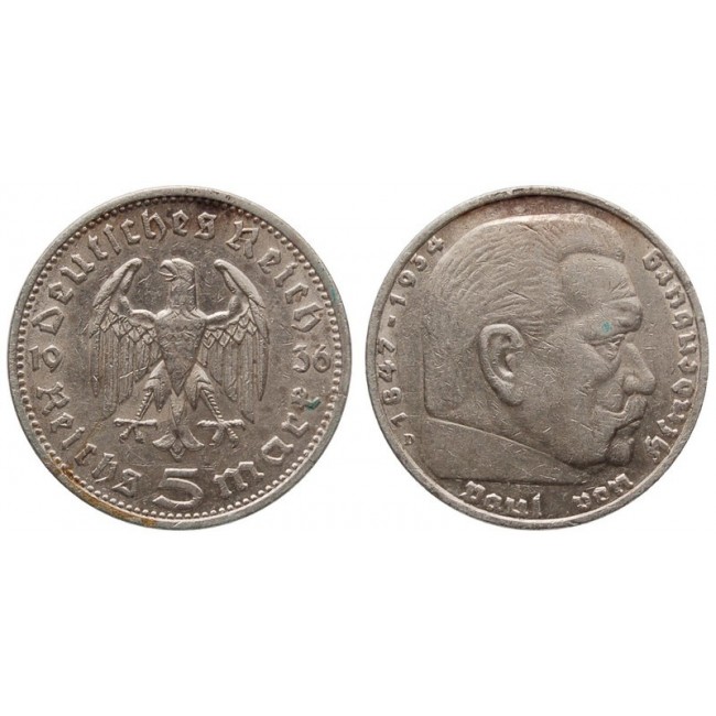 Germania Terzo Reich 5 Reichsmark 1936