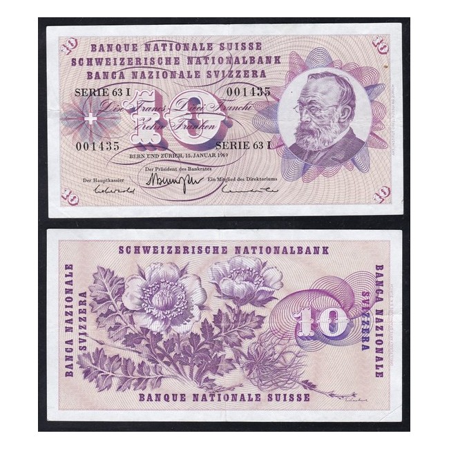 Svizzera 10 Franken 1969