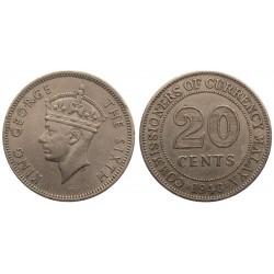 Malaya 20 Cents 1948