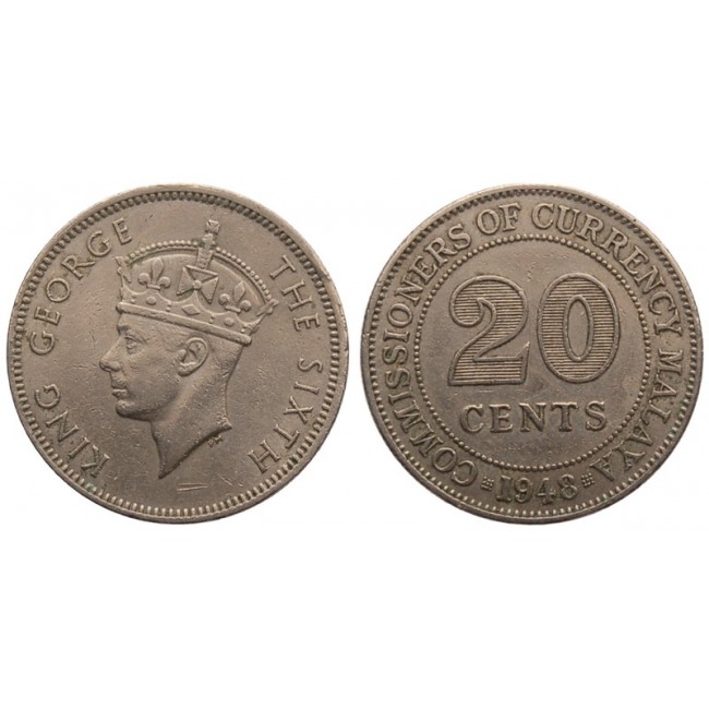 Malaya 20 Cents 1948