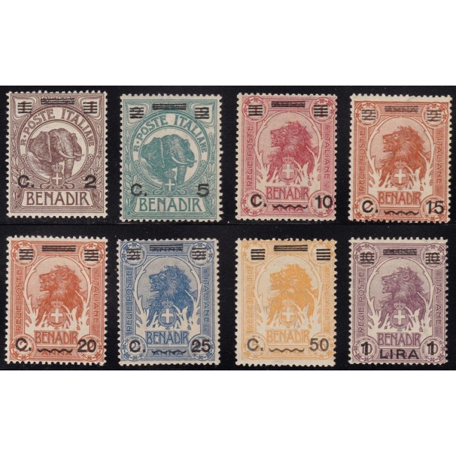 1926 Francobolli del 1907 (n.10) e 1916 (n.23) e nuova tiratura (del 1920) dei francobolli del 1906-07 soprastampati
