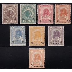 1906-07 Francobolli del 1903 soprastampati con  valore in moneta italiana