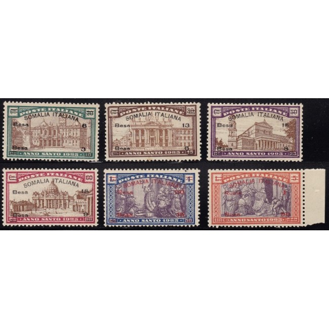 1925 Anno Santo. Francobolli d'Italia n. 169-74 soprastampati