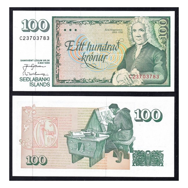 Islanda 100 Kronur 1986