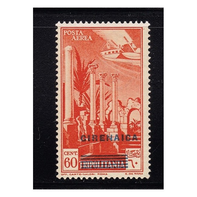 1943 Posta Aerea Nuova tiratura del francobollo di Tripolitania del 1931 soprastampato