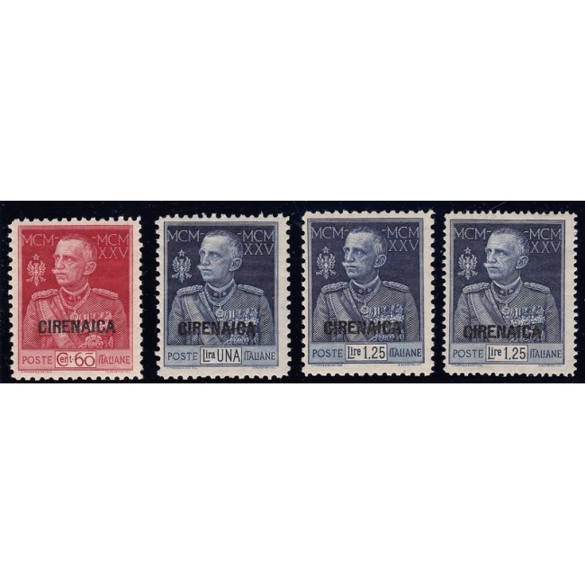 1925-26 Giubileo del Re. Francobolli d'Italia n. 188-91 soprastampati