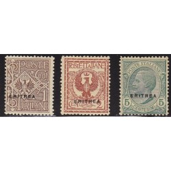 1924 Francobolli d'Italia  del 1901-06 soprastampati ERITREA