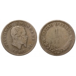 1 Lira 1863 valore Zecca di Milano