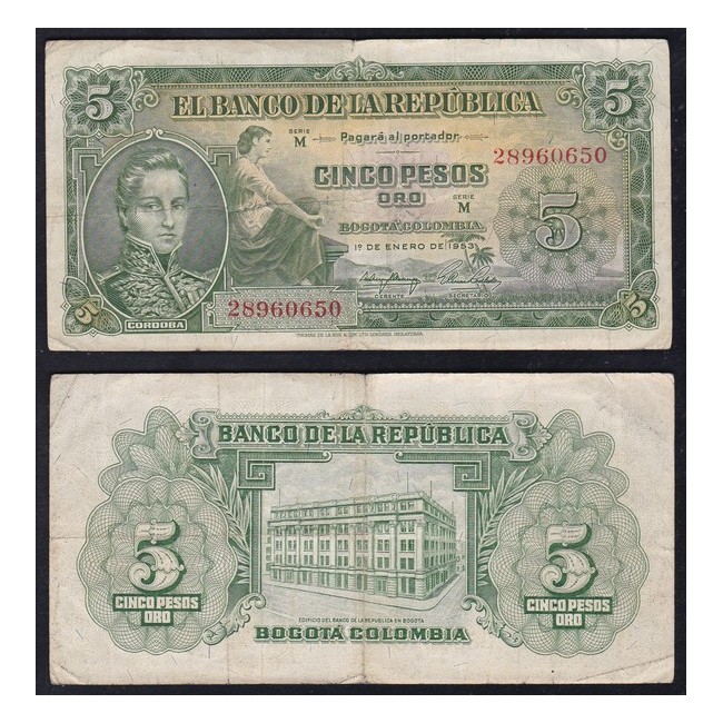 Colombia 5 Pesos oro 1953