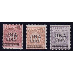 1925 Servizio commissioni - francobolli del 1913 (n. 1-3) soprastampati