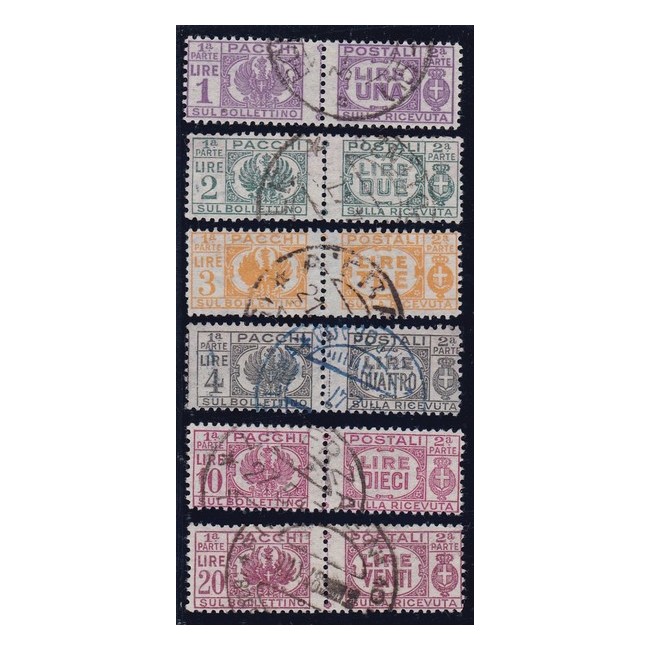 1946 Pacchi Postali tipo del 1927-32 (n. 24-35) senza fasci al centro