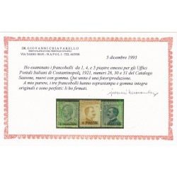 Levante - Costantinopoli 1921- 5° emissione locale. Francobolli del 1906-19 soprastampati