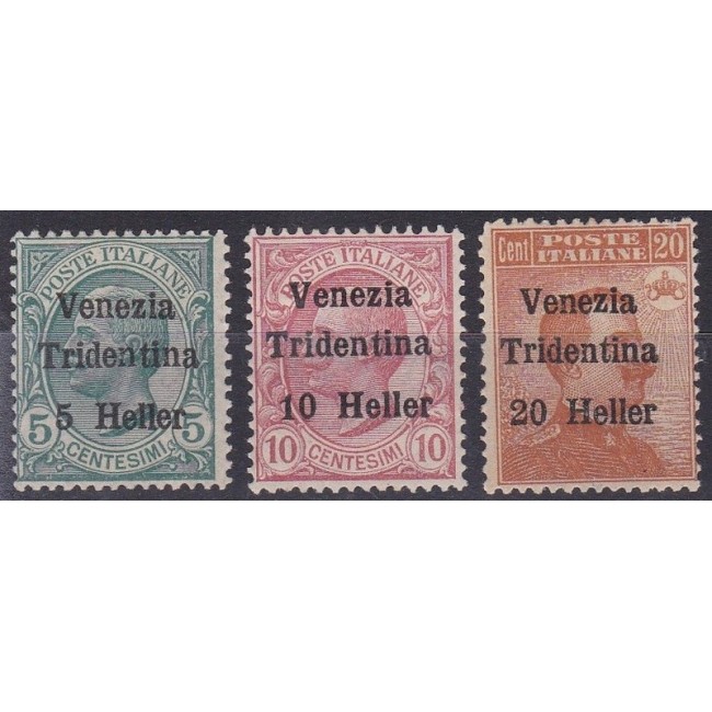 Trentino Alto Adige 1918 Francobolli d'Italia del 1906-17 soprastampati