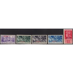 1930 Ferrucci - Scarpanto. Francobolli d'Italia n. 276-80 in colori cambiati, soprastampati
