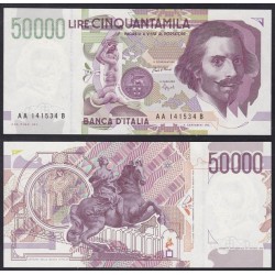 50.000 Lire 1992 Gian Lorenzo Bernini 2° tipo