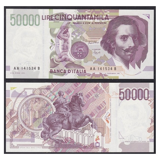 50.000 Lire 1992 Gian Lorenzo Bernini 2° tipo