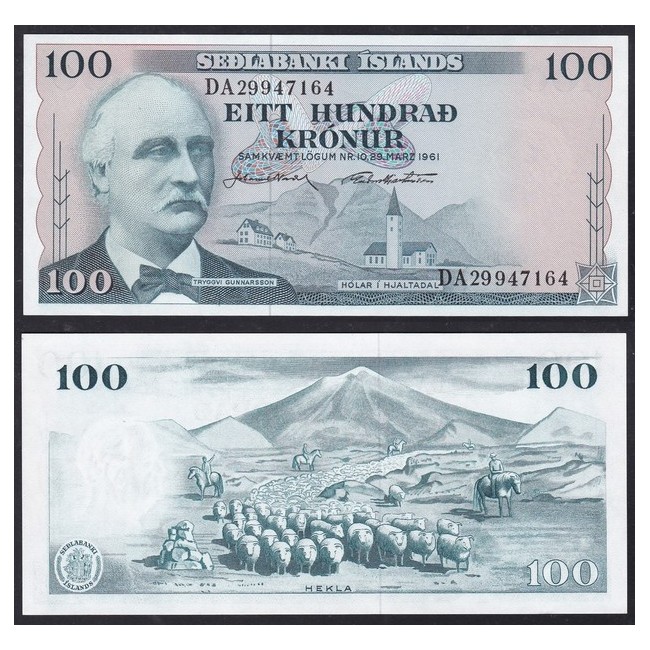 Islanda 100 Kronur 1961