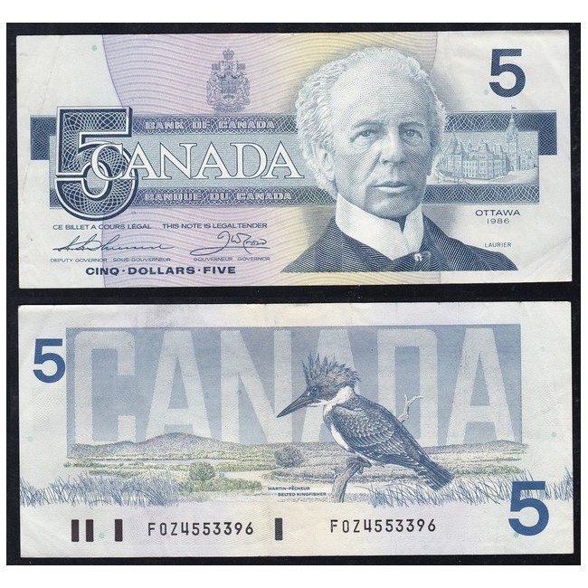 Canada 5 Dollars 1986