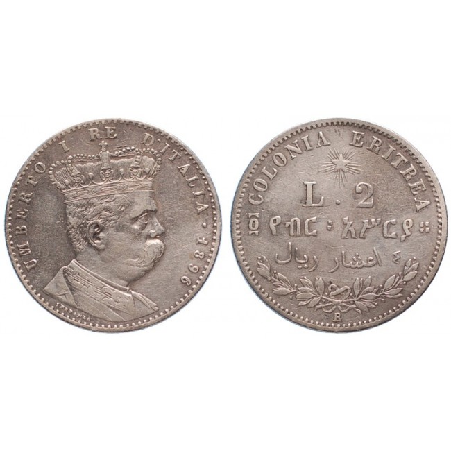 Eritrea 2 Lire 1896 - 4/10 di Tallero