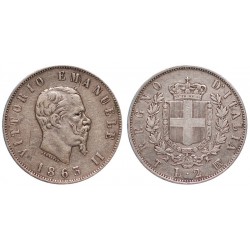 2 Lire 1863 stemma Zecca di Torino