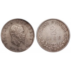 2 Lire 1863 valore Zecca di Torino