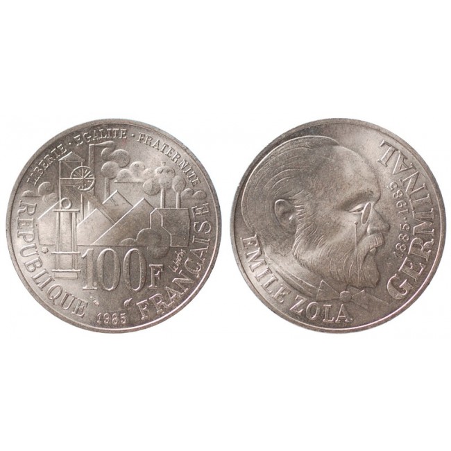 Francia 100 Francs 1985 (Emile Zola)