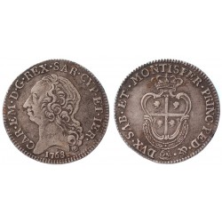 Carlo Emanuele III - 1/4 Scudo Sardo 1768 2° tipo