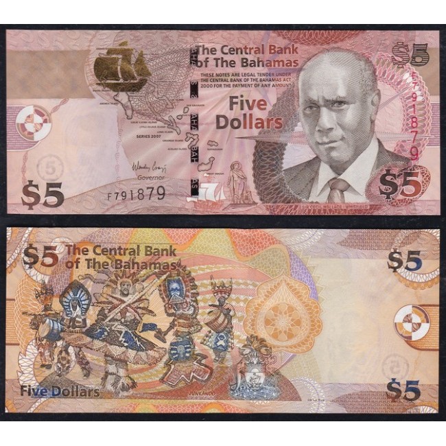 Bahamas 5 Dollars 2007