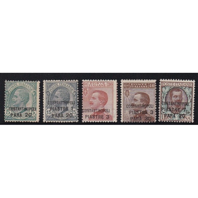 Levante - Costantinopoli 1922. Francobolli del 1901-19 soprastampati COSTANTINOPOLI e nuovo valore