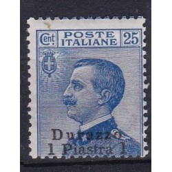 Levante - Durazzo 1909-11. Francobolli del 1901-10 soprastampati DURAZZO e nuovo valore