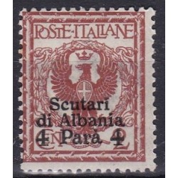 Levante - Scutari d'Albania 1915. Francobollo d'Italia n.69 soprastampato SCUTARI DI ALBANIA e nuovo valora