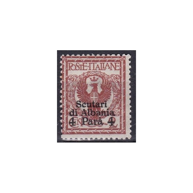 Levante - Scutari d'Albania 1915. Francobollo d'Italia n.69 soprastampato SCUTARI DI ALBANIA e nuovo valora