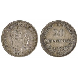 20 Centesimi 1863 valore Zecca di Milano