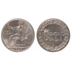 Buono da 1 Lira 1923 Italia seduta