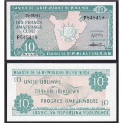 Burundi 10 Francs 1981