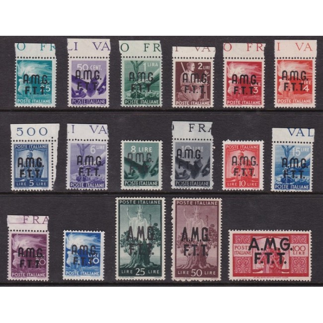 1947-48 Democratica. Francobolli del 1945-48 soprastampati