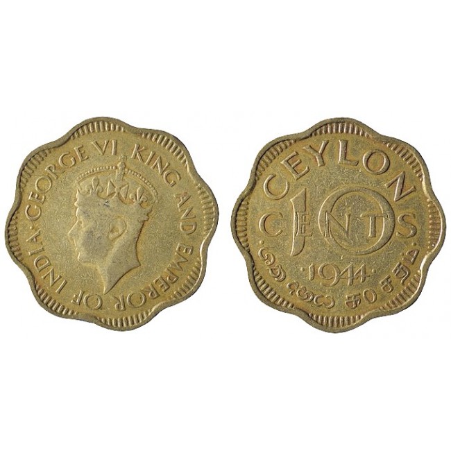 Ceylon 10 Cents 1944