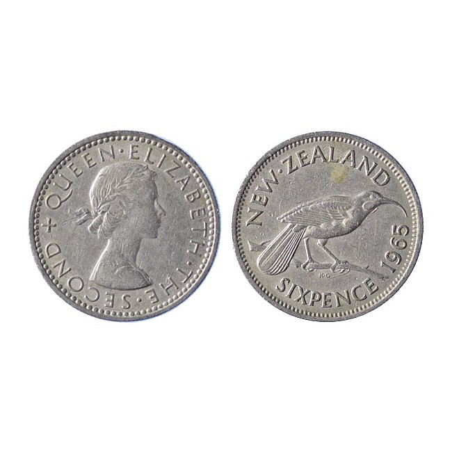 Nuova Zelanda Six Pence 1965