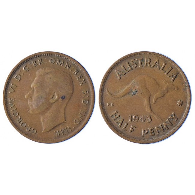 Australia 1/2 Penny 1943