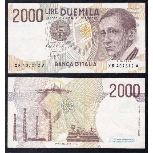 Biglietti di banca 2.000 Lire 2001 Guglielmo Marconi (Serie sostitutiva)