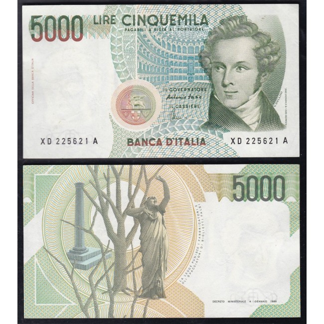 5.000 Lire 1996 Vincenzo Bellini (Serie sostitutiva)