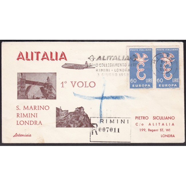 1959 Primo collegamento aereo Rimini-Londra
