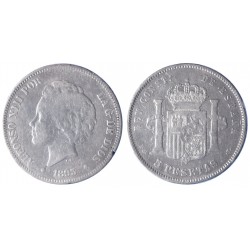 Spagna 5 Pesetas 1893